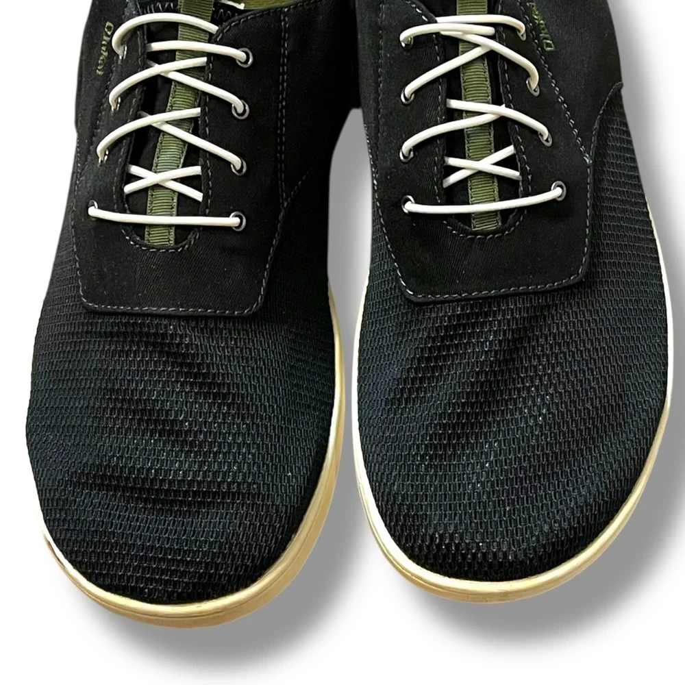OluKai Nohea Moku Sneaker Mens 13 Slip on Elastic Laces Black